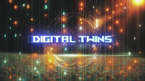 Titles from Technological Concepts in Digital Environment Digital Twins Stock Footage 286338297