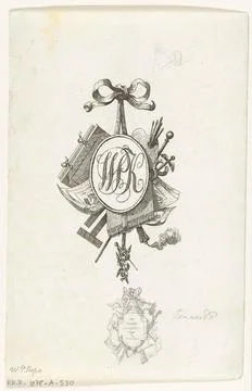 TitleVignnet with monogram w.p.k .. TitleVIGNET for the auction catalog of... Foto stock