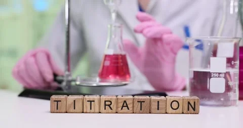 The Titration Process determines concentrations in labs using glassware 스톡 동영상 312181099