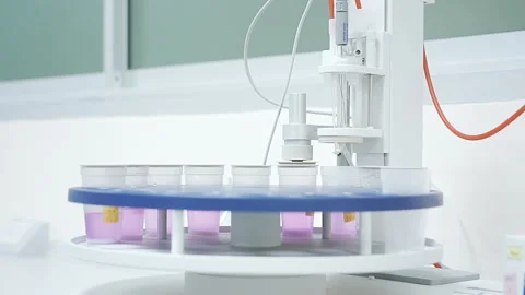 TITRATOR Machine working Laboratory 50fps Stock-Footage 247489370