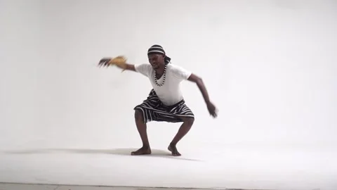 Tiv traditional dancer Stock Footage 263486916