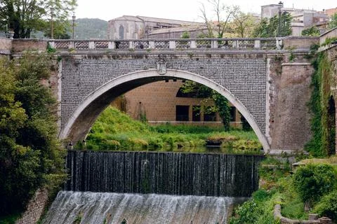 Tivoli Bridge and Waterfall Stock Photos