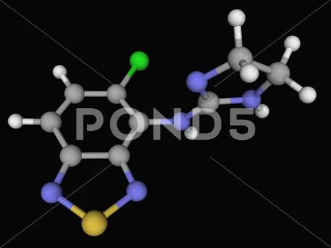 Tizanidine drug molecule Stock Illustration