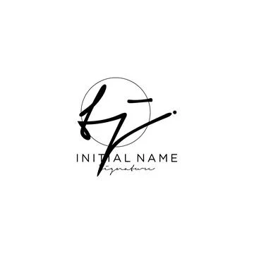 TJ Initial handwriting logo design Illustrazione stock