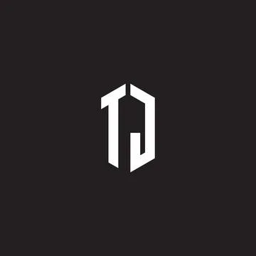 TJ Logo monogram with hexagon shape style design template Stock Illustration