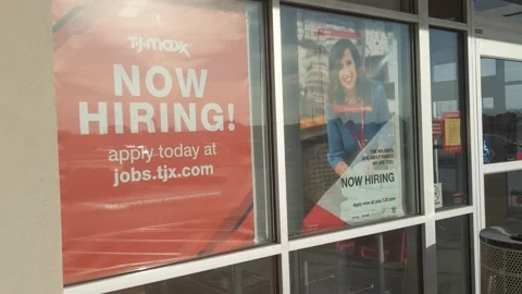 TJ Maxx storefront entrance, inside shop, Stock Video