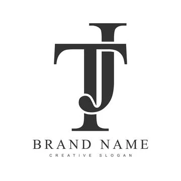 TJ trendy logotype template. Initial letter t and j classic font style. Cre.. Stock Illustration