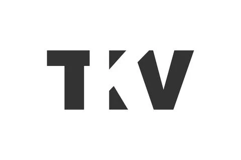 TKV logo design. Initial letter T K V bold font style for tech startups, co.. Stock Illustration