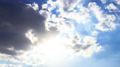 T/L Beautiful cloudscape of sunset breaking through cloud mass Stock Footage 162590000