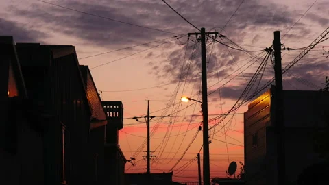 T/L Beautiful Timelapse view of Dusk to night in the suburbs Stock Footage 162598428