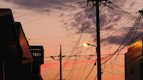 T/L Beautiful Timelapse view of Dusk to night in the suburbs Stock Footage 162598475