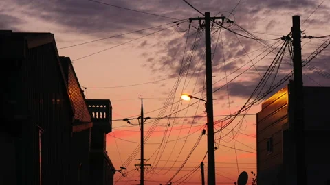 T/L Beautiful Timelapse view of Dusk to night in the suburbs Stock Footage 162598677