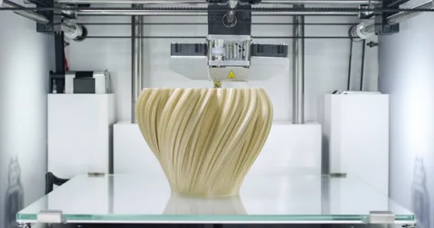 TL, CU - 3d printing vase. 4.0 industrial revolution. 4k time lapse video Stock Footage