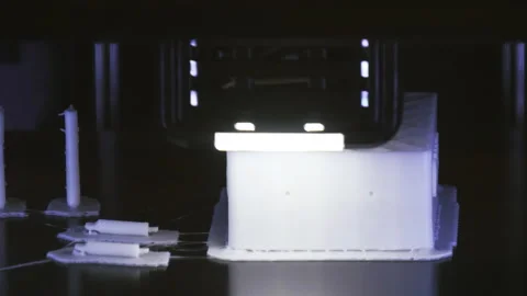 T/L Electronic three dimensional plastic printer, 3D printing Stock Footage 162606529