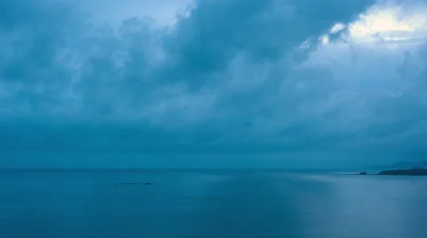 T/L Fast clouds over the sea at dusk in Shirahama, Wakayama Prefecture, Japan Stock Footage 41804510