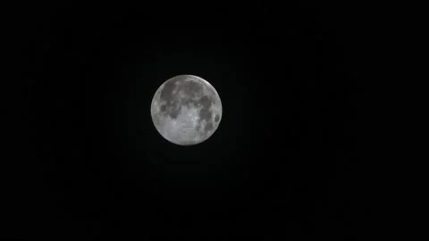 T/L Full moon moving on the sky at mist night Stock Footage 162597009
