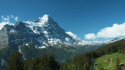 TL Grindelwald cable car to First mountain travel destination Switzerland Video stock 152917614