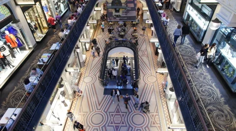 TL Looking Down On Shoppers In Department Store 2 Stock Footage 62513149