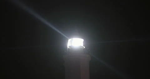 T/L Looping, spining lightbeams of lighthouse Stock Footage 162584346