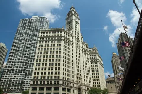 TL - Low Angle Wrigley Stock Footage 22012387