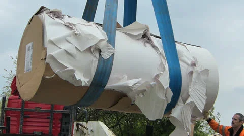 T/L Paper roll loading in Lorry after Tr... | Stock Video | Pond5