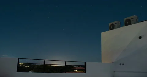 TL Rooftop StarryNight01 Stock Footage 233803528