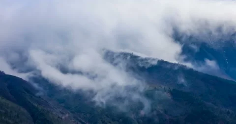 T/L shot of Cloud waterfall in Western Sichuan/Sichuan,China Stock Footage 97238905