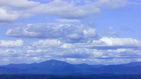 T/L Slow moving clouds sky over the palgongsan mountain in South Korea Stock Footage 162592996