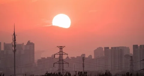 T/L Sunset in City Stock Footage 103506766