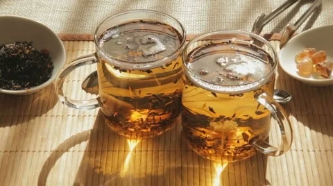 TL Two glass of  tea Stock-Footage 3779301