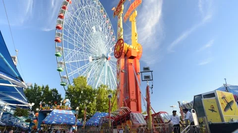 TL TX State Fair Day-Night TxStar Kamakazi Midway 스톡 동영상 45869702