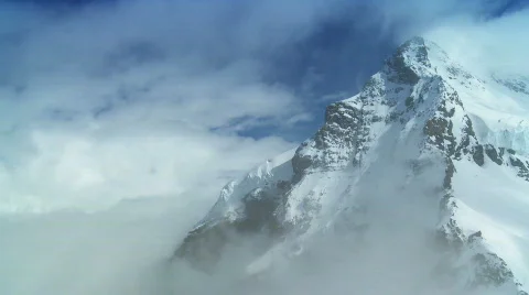 T/lapse Clouds on Swiss Mountains Stock Footage 743035