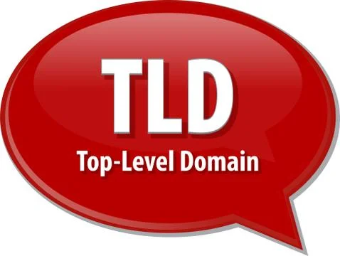 TLD acronym definition speech bubble illustration Stock-Illustration