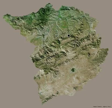 Tlemcen, province of Algeria, on solid. Satellite Stock Illustration
