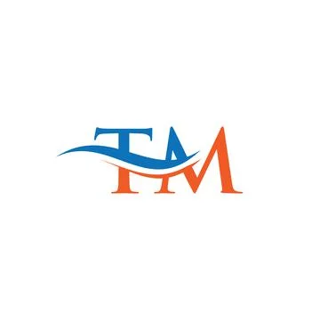 TM Logo design vector. Swoosh letter TM logo design Stock Illustration
