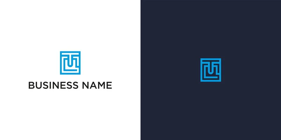 TM Maze Logo  on Square Background – Modern Corporate Branding Design Stock Illustration