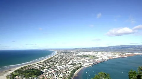 Tme Lapse:  Mount Maunganui (View from Maunganui/Mauao) Stock Footage 12390108