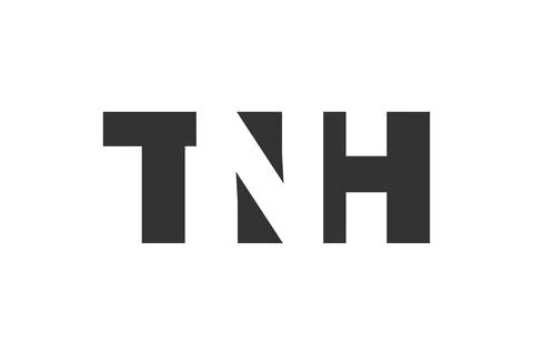 TNH logo design. Initial letter T N H bold font style for tech startups, co.. Stock Illustration