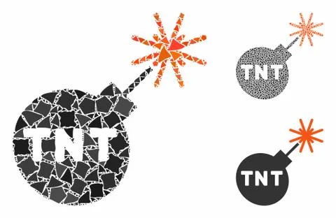 TNT bomb Composition Icon of Abrupt Elements Stock Illustration