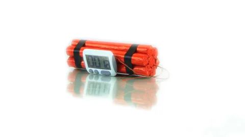 TNT Bomb Countdown Rotating Isolated Stock Footage 41243273