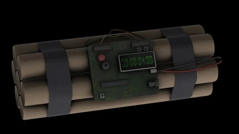 Tnt bomb with green timer rotation 스톡 동영상 92840647