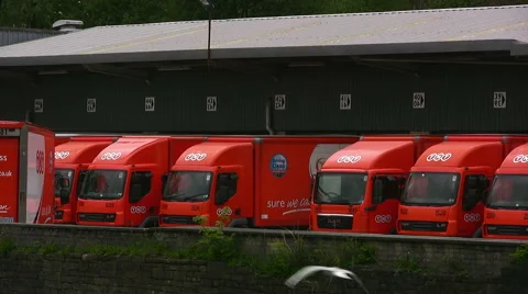 TNT courier company delivery lorries at Ramsbottom depot Lancashire Stock Footage 59170104