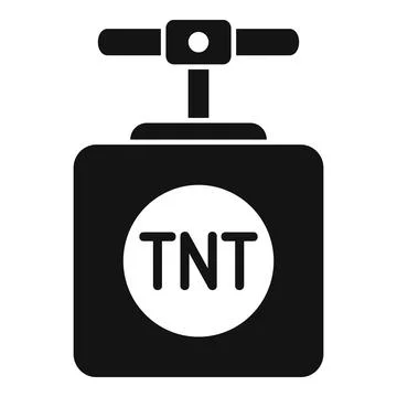 Tnt detonator box with handle exploding icon Stock Illustration