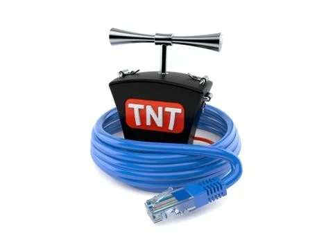 TNT detonator with network cable Illustrazione stock
