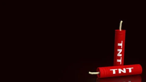 The tnt  dynamite on black background  3d rendering. Stock Illustration