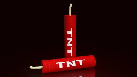 The tnt  dynamite on black background  3d rendering. Stock Illustration