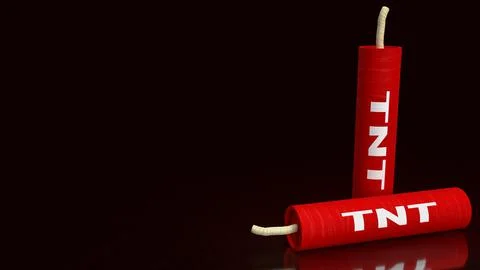 The tnt  dynamite on black background  3d rendering. イラスト素材