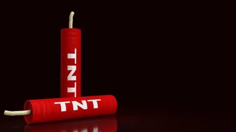 The tnt  dynamite on black background  3d rendering. Stock Illustration