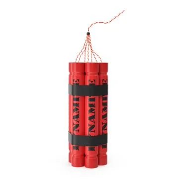 TNT, dynamite bomb isolated on white background Illustrazione stock
