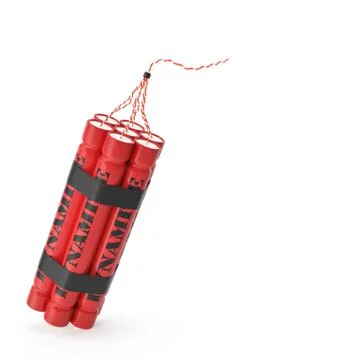 TNT, dynamite bomb isolated on white background Illustrazione stock